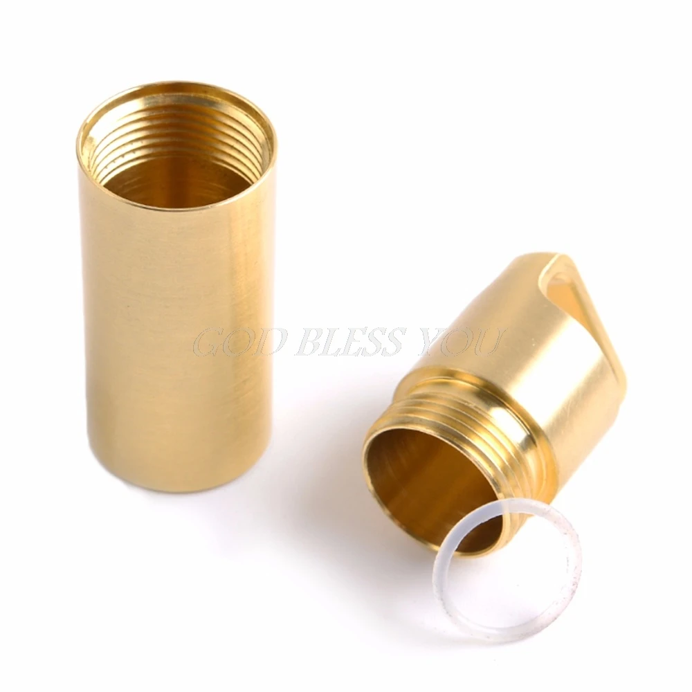 EDC Brass Waterproof Capsule Container Seal Bottle Box First Aid Pill Tank Case Drop Shipping