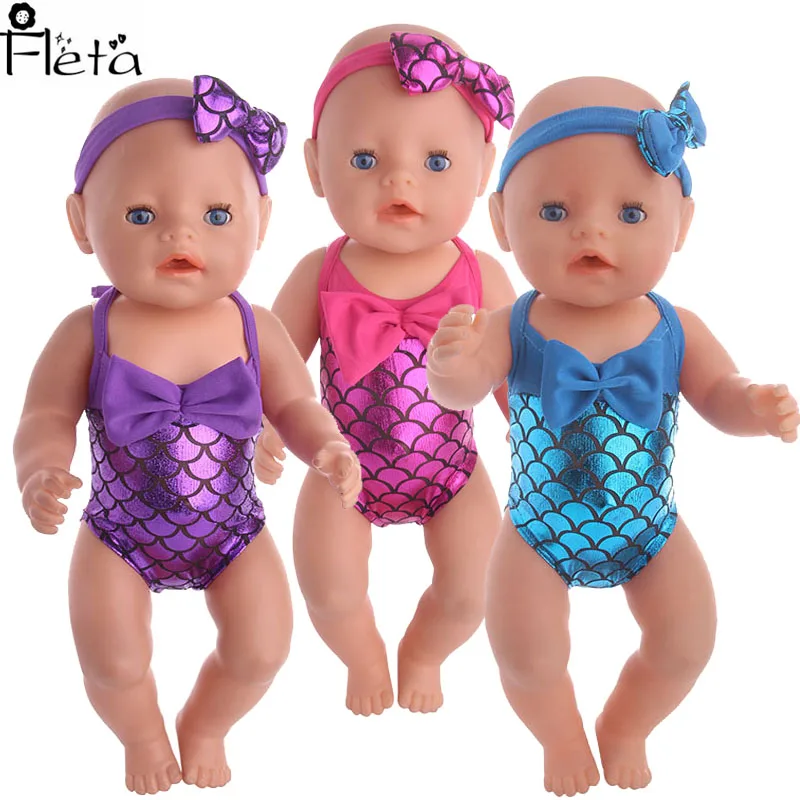 Najlepsze ubranka dla lalki różne style strój kąpielowy 43cm noworodek odrodzony 18 Cal American Baby Girl Doll prezent nasze pokolenie