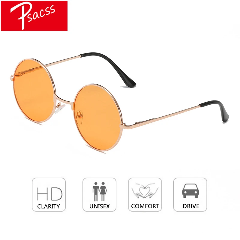 

Psacss Round Sunglasses Women Men Metal Frame Vintage Women's Sun Glasses Fashion Luxury Brand Designer oculos de sol feminino