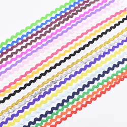 25m 0.5cm Colorful Curve Wavy Lace Trim S Shaped Lace Ribbon Handmade Costume Hat Curtain Pillow Decorations DIY Sewing Crafts