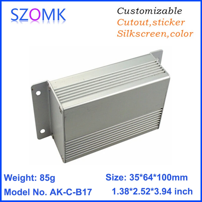 

10Pcs 35*64*100mm aluminum electrical anodizing diy box enclosure outlet boxes szomk extruded aluminum amplifier control box