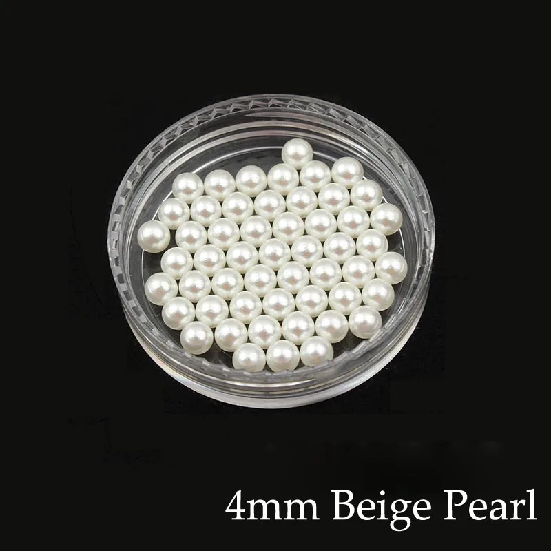 2/3/4/5/6mm Round Imitation ABS Beige No hole Pearl Beads For Craft Scrapbook Decoration DIY Sewing Craft Supplies