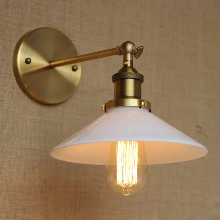 White Glass Retro Wall Lights Fixtures Wandlampen Rustic Style Loft Industrial Wall Sconce Vintage Edison Appliques Pared