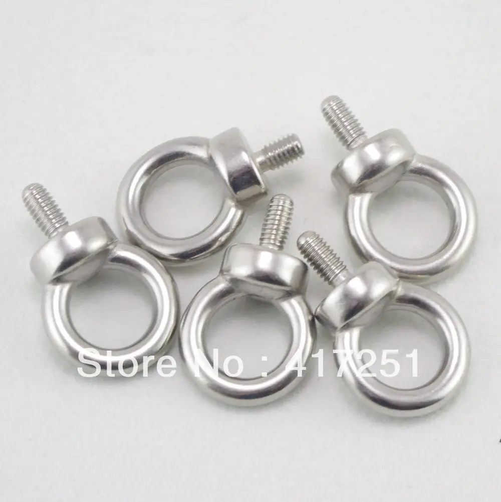 

5pcs Marine Grade Boat Stainless Steel Lifting Eyes Bolts M6 Metric Threaded