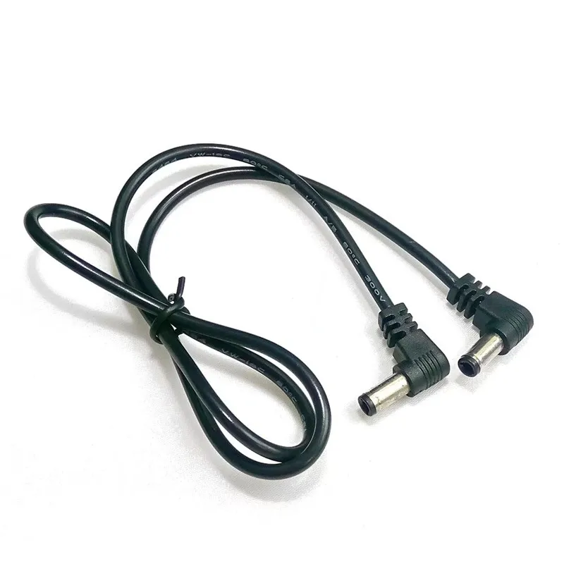 DC 90 Degree Cable DC Power 5.5 x 2.1mm / 2.5mm Male to 5.5 2.1/2.5mm Male Plug Cable Right Angled 90 Degree 60cm