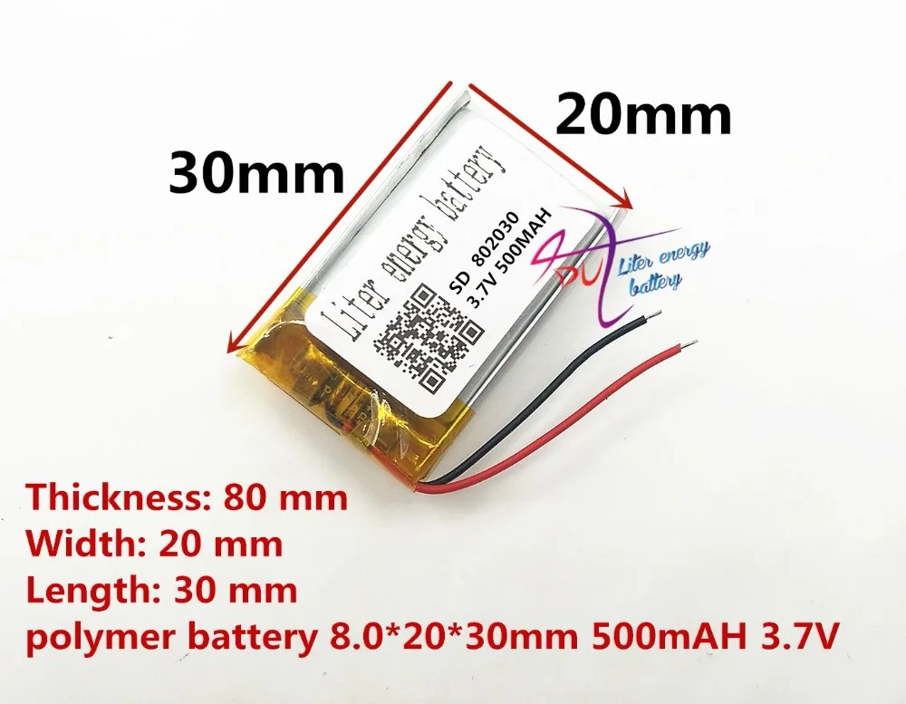 802030 082030 500mah 3.7 فولت بطارية ليثيوم بوليمر بطاريات مدلك استبدال في neoline evo z1 لصناعة السيارات في التسجيل