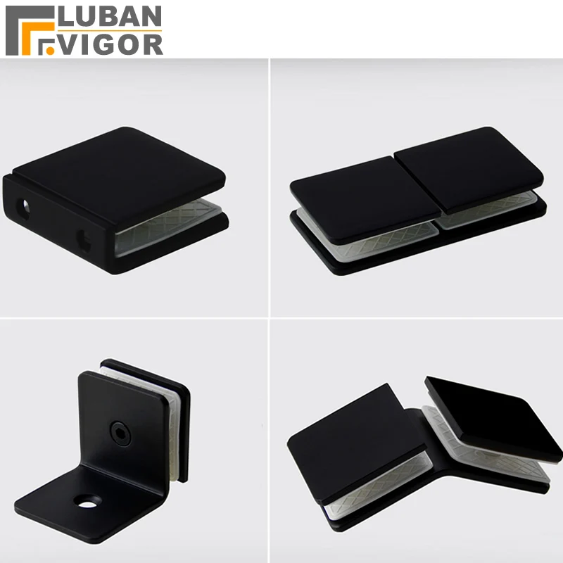 Black glass clip/clamp, Partition code Shower parts,Glass connection,Stainless steel blasting,bathroom accessories