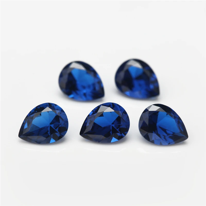 Synthetischer Spinell, Birnenförmiger Schliff, Lose Steine, Blau, 3x5mm-10x12mm, 106 109 112 113 114 120, Farbe für Schmuckzubehör – Detail 3