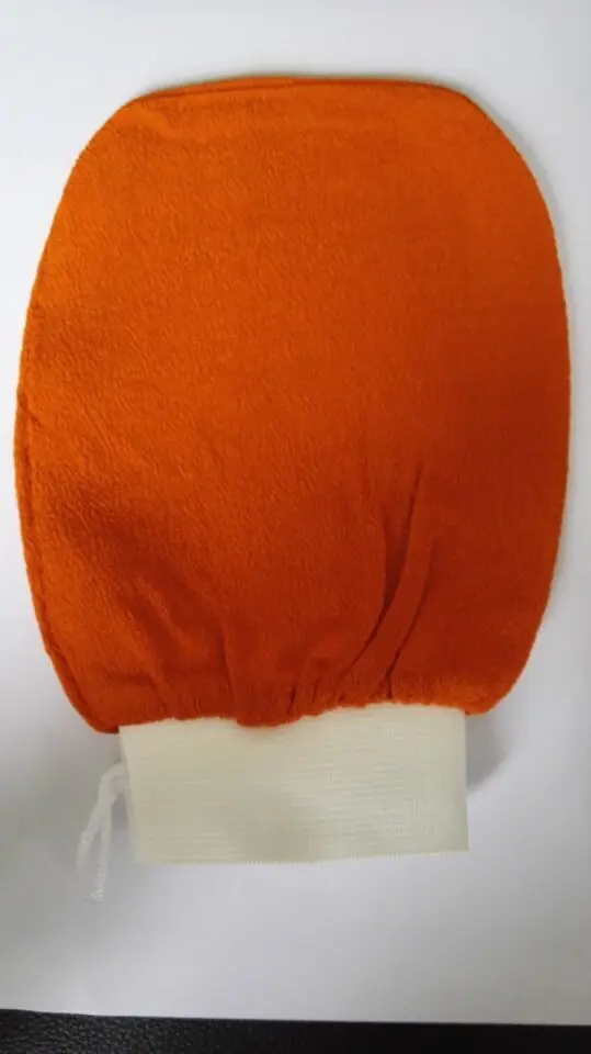 orange kessa glove, turkish hammam scrub mitt,exfoliating scrub mitt bath glove skin towel korea glove