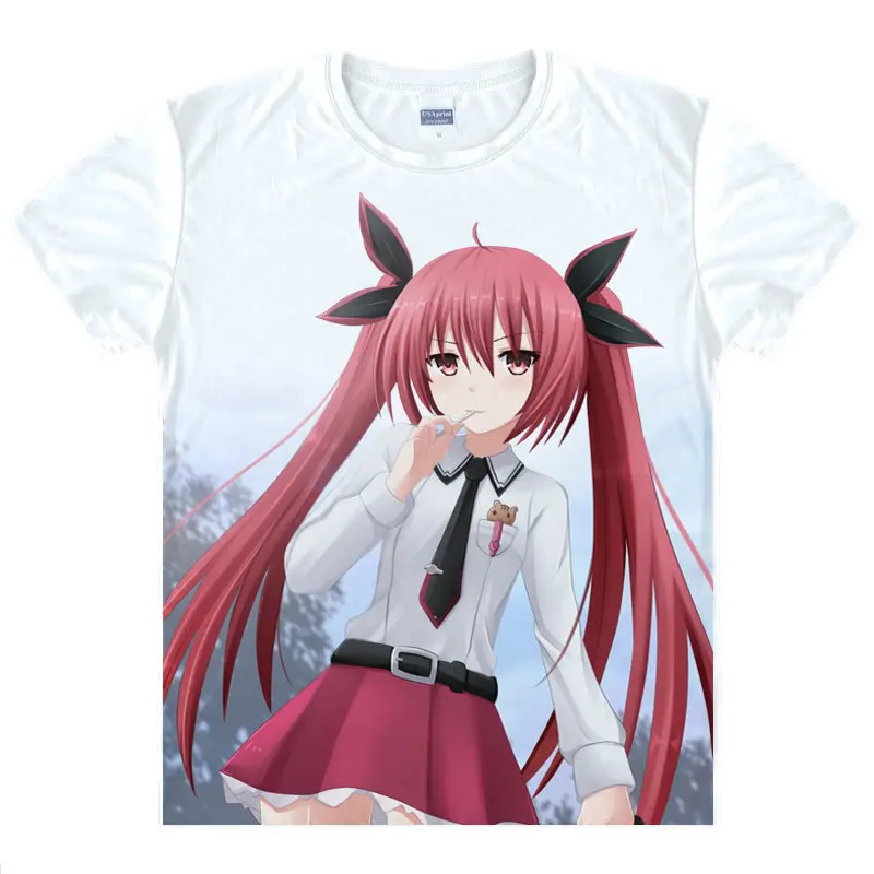 Date A Live T-Shirt Identified Spirits Shirt men's 3D print T-shirts Anime Tees Lovely cute Short Sleeve T-Shirts anime shirts a