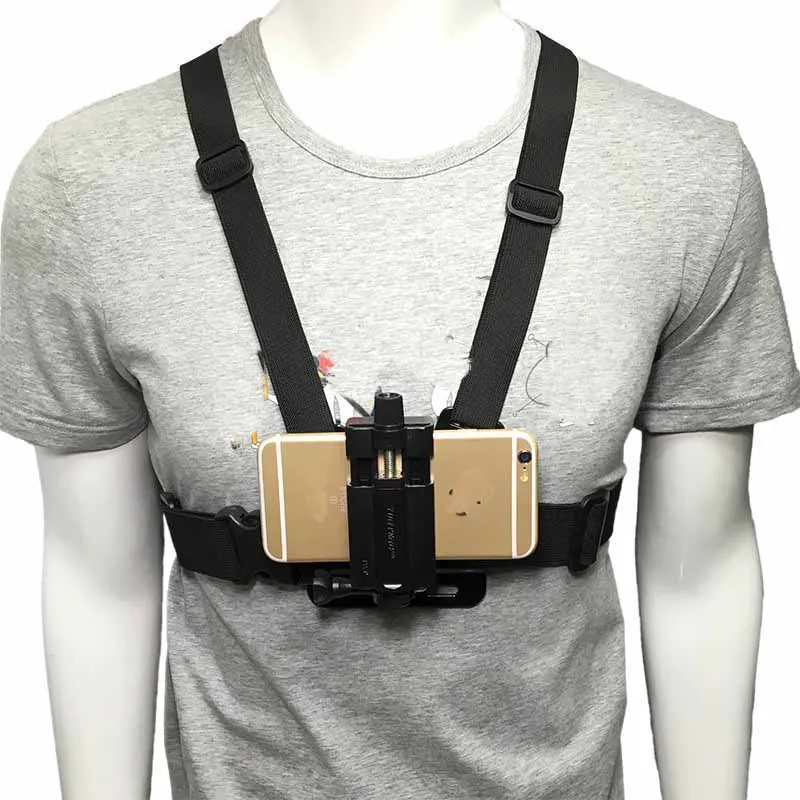 Cell Phone Chest Mount Harness Strap Holder Mobile Phone Clip for Smartphone Double Shoulder Band Holder Backpack