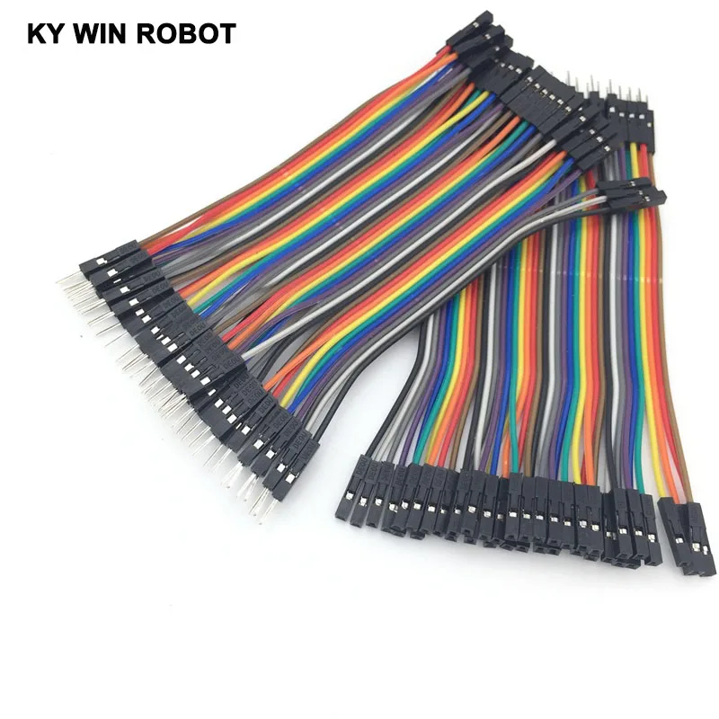 Dupont line 40pcs 10cm 2.54mm 1p-1p Pin Female to Male Color Breadboard Cable Jump Wire Jumper For Arduino