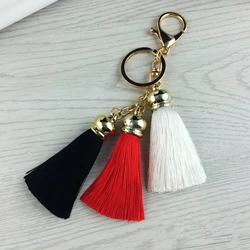 3pcs Set Colored Tassels Key Chains Gold Key Ring Woman Fashion Handbag Charms Men Keyring Car Trinket DIY Keychain Wedding Gift