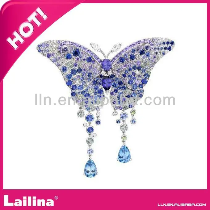 High quality butterfly crystal stone brooches / graceful rhinestone brooch /Butterfly brooch