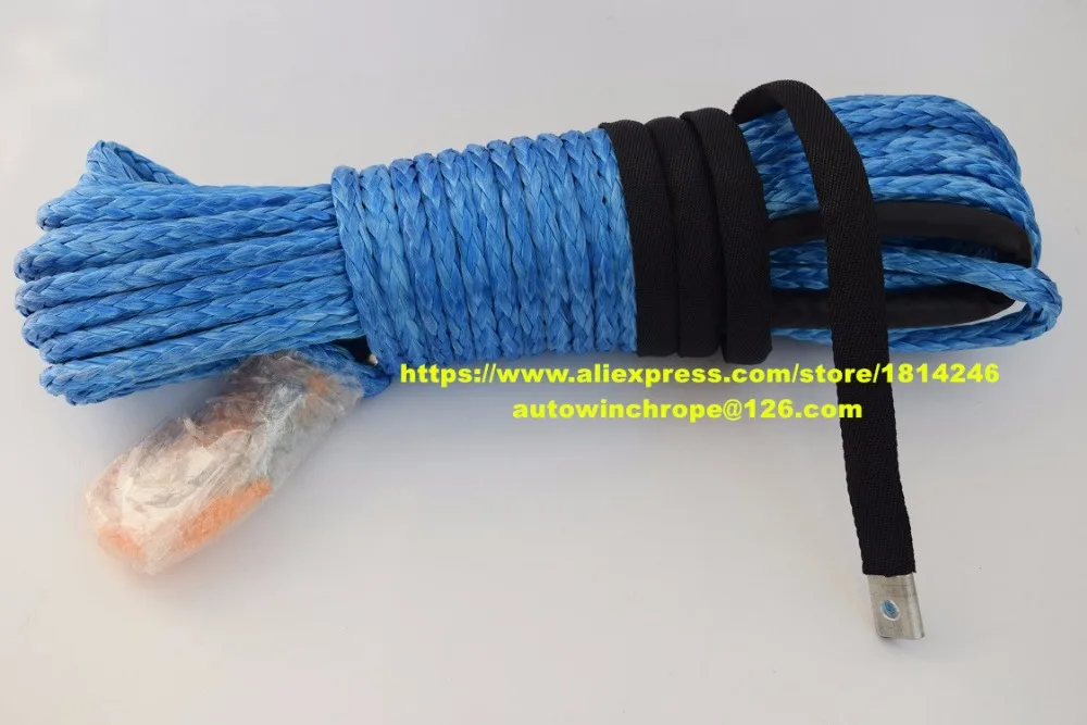 Blue 10mm*30m Off Road Rope,3/8 x 100 winch cable,Replacement Winch Cable,Towing Rope,Synthetic Rope