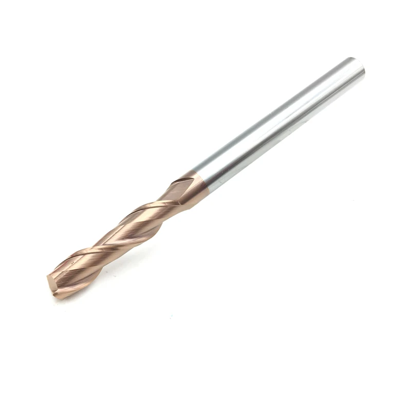 Fresa de topo plano, hrc60, 2f-d8 * 100l, 8mm, de carboneto sólido, duas flautas, revestido, quadrado, linear, fresa para trabalhar em metal
