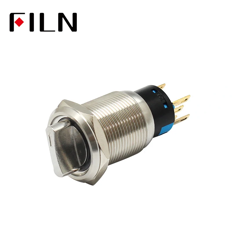 19mm 2 3 position selector rotary switch push button switch dpdt latching on off 12v led illuminated