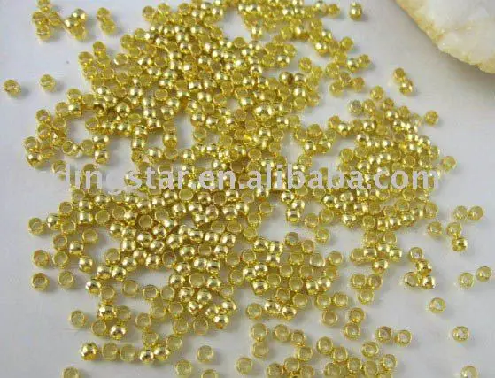 

FREE SHIPPING 10000PCS Gold Color plated rondelle crimp beads 2mm M125