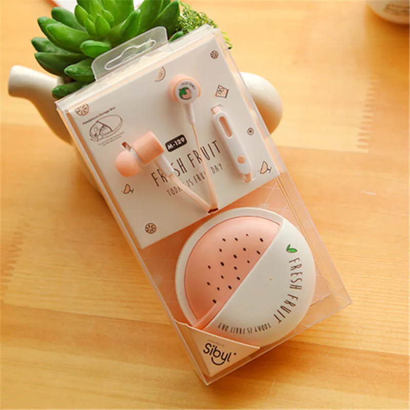 Cute  Earphones Fruit Candy Colorful Stereo 3.5mm in-ear with Microphone for iPhone 5s Lenovo Xiaomi for Girls Kids Gifts