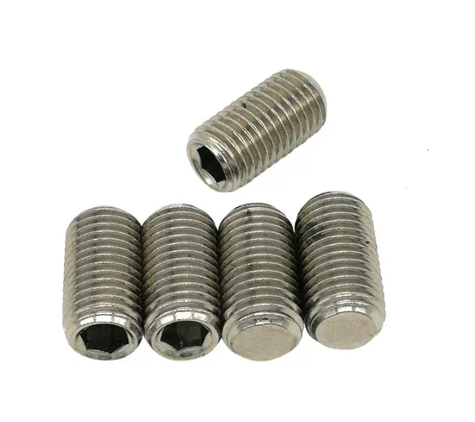 100Pcs M3 M4 M5 M6 M8 Set Screws Stainless Steel 304 Hex Socket Grub Screws Flat Point DIN913