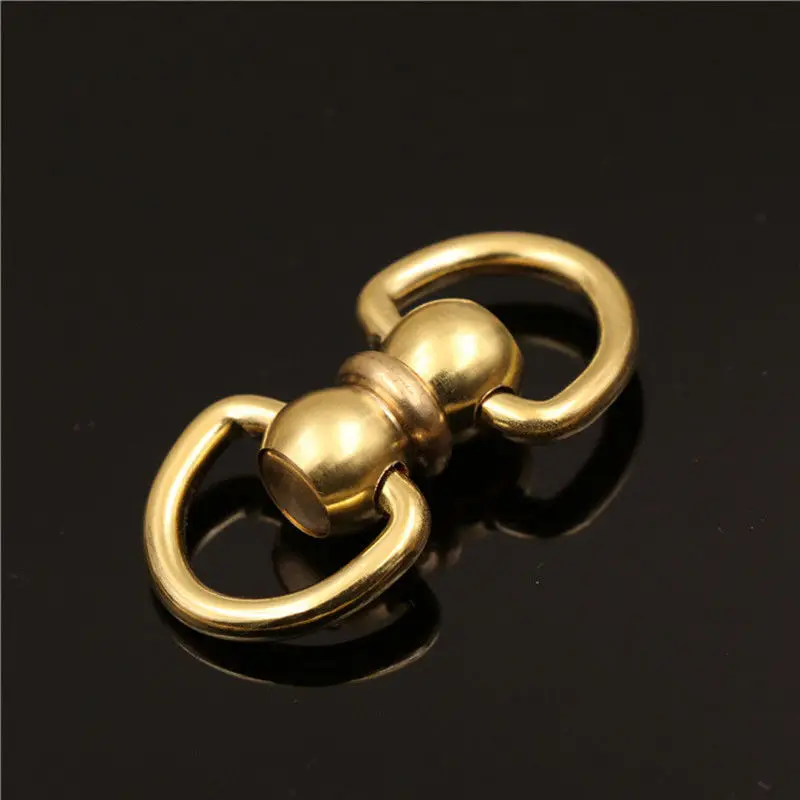 1piece Solid Brass Swivel Eye Rotating Connector Double End D ring for Keychain Key Ring Wallet Fob Clip connecting