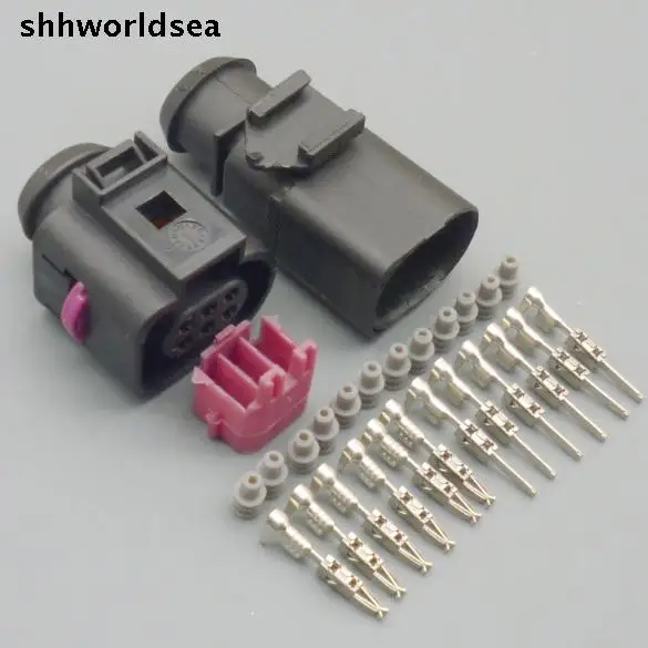 shhworldsea 5sets sensor/Throttle Body connector for VW Audi TT for  VW Jetta Golf MK4 Beetle 1J0973713 O2 sensor 6-way Plug