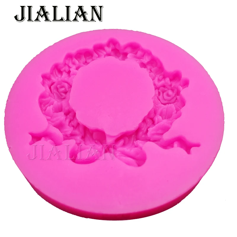 Beautiful Flowers garland silikon form chocolate wedding cake decorating tools DIY wreath fondant silicone mold T0164