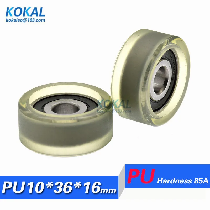 [PU1036-16] 1PCS/lot machine DIY polyurethane PU soft rubber 6200RS sliding wheel pulley inner diameter 10mm 10*36*16mm