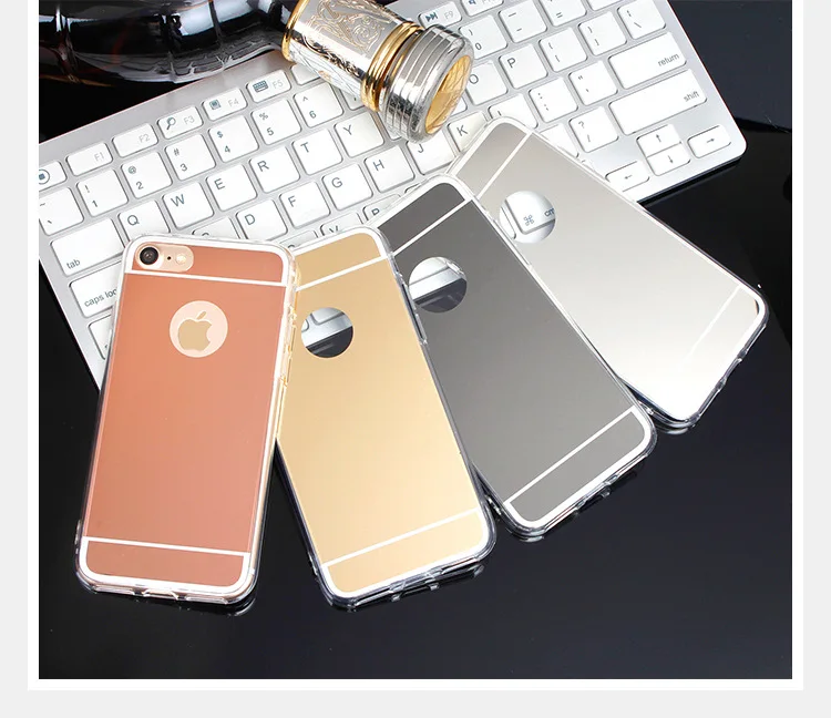 

150 pcs Wholesale Fashion Deluxe Electroplating Mirror TPU Clear Soft Back Phone Case Cover for iPhone 6 6 Plus Case Cover