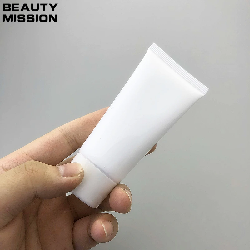 

BEAUTY MISSION 60g 50pcs/lot White Empty Skin Care Cosmetics Hose ,60ml Cleansing Cream/ Hand Cream /Emulsion Packing Container