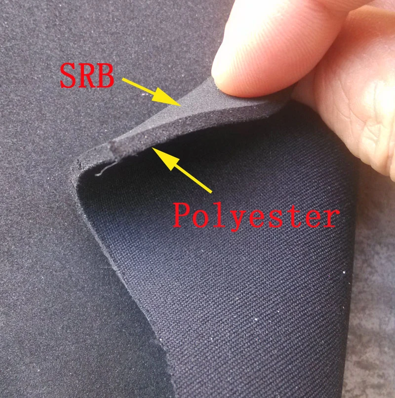 2.0mm Thickness Black One Side Srb Neoprene Fabrics Materials