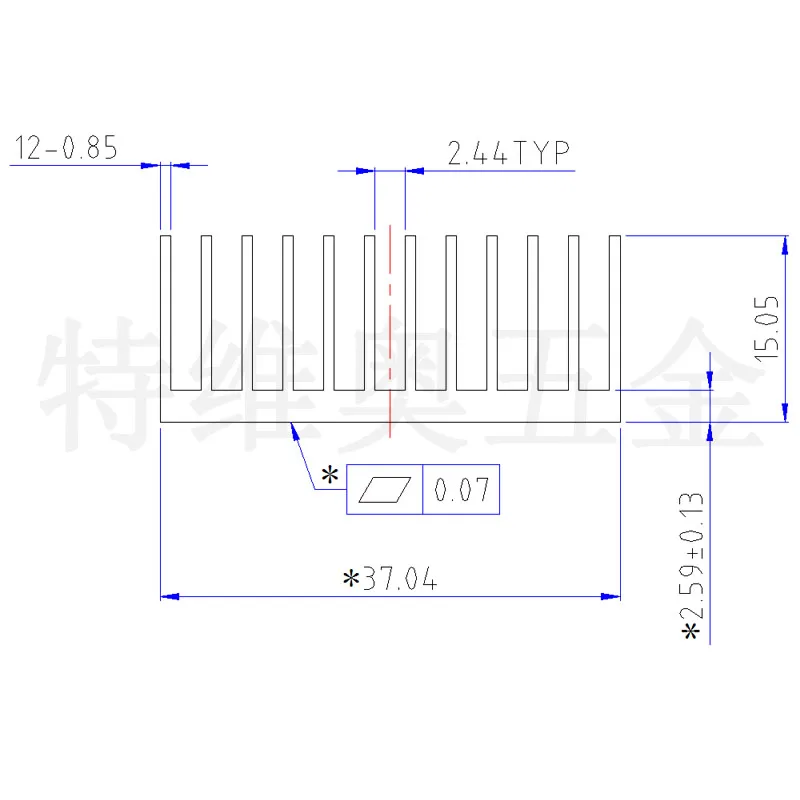 알루미늄 프로파일 라디에이터 100x37x15MM 10 개, 알루미늄 합금 방열판 mos 튜브 대형 파워 라디에이터 바 알루미늄 바, 1 개