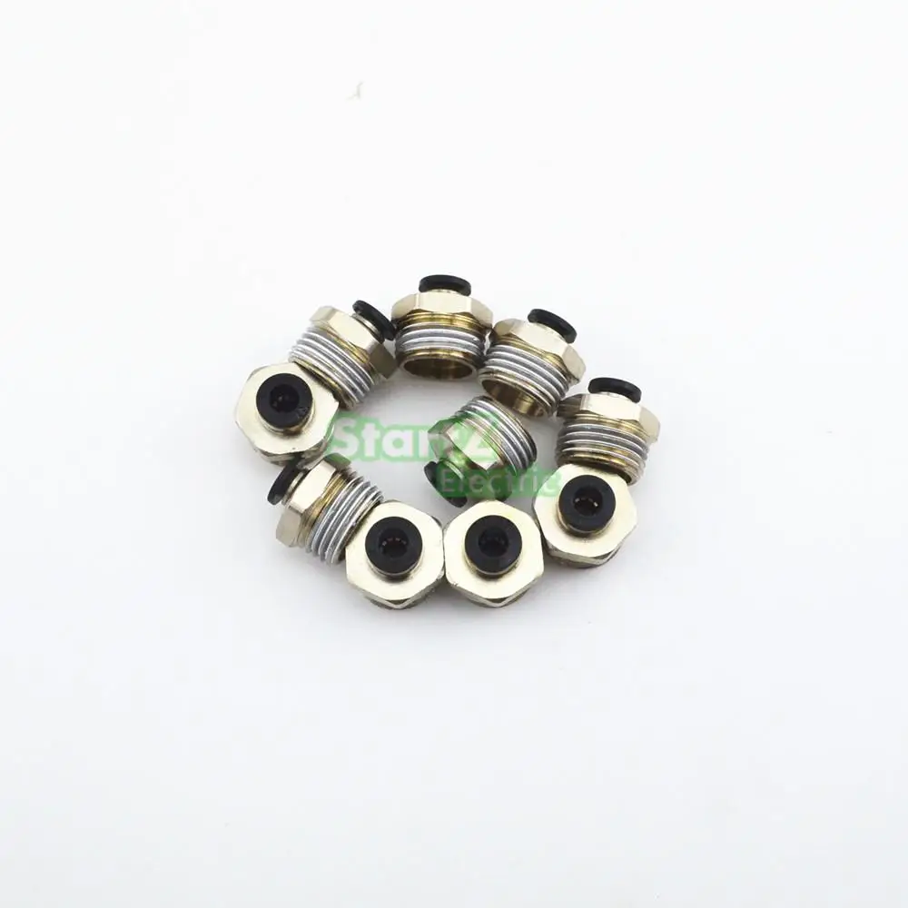 10PcsHigh quality 8mm to 1/2'' Thread Male Straight Pneumatic Tube Push In Quick Connect Fittings Pipe