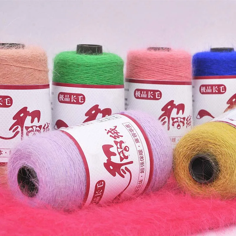 100+40g/Set Genuine Long Plush Mink Velvet Yarn Fine Hand Knitting Thread Eco Friendly Dyed Color Soft Warm Yarn For Cold Winter