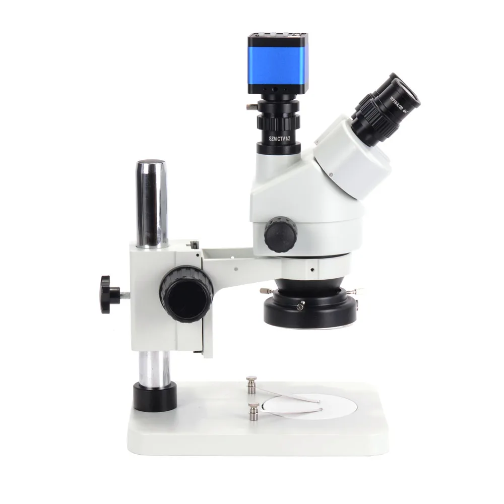 3.5X-90X Trinocular Microscope Stereo Microscope Kit 16MP HDMI USB Microscope Camera with 144 LED Light and Stand for PCB Repair