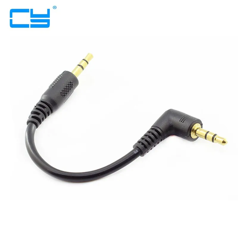 3.5mm em forma de L-90 Graus Macho para Macho Fone de Ouvido Cabo de Extensao audio Adaptar para celular MP3 no Carro Frete Grat