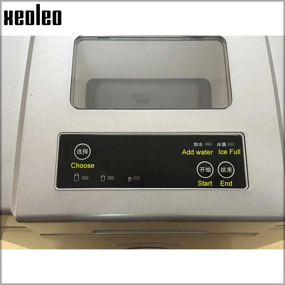 Xeoleo Pembuat Es Mini Komersial Mesin Pembuat Es 20Kg/24 Jam Penyimpanan 1.4Kg Mesin Es Tipe Peluru Bundar untuk Teh Gelembung/Kopi/Bar