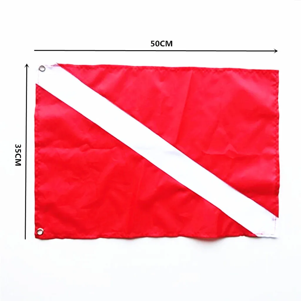 Diver Down Flag Kayak Boat Signal Flag for Safety Underwater Scuba Diving Spearfishing Polyester Taffeta Bright red&white colors