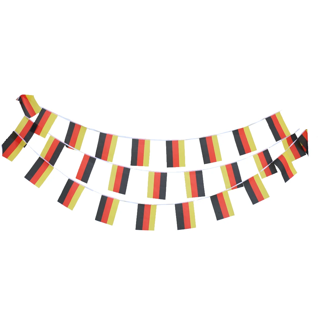 10m German Flag String Bunting Banner Garland Outdoor Garden Decor Pack of 30Pcs