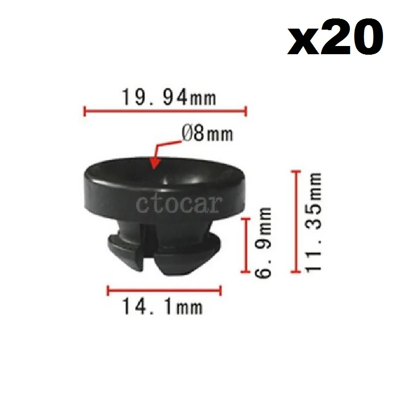 

20x нейлон для Honda Civic стойка для капота стержень втулка клип 89-on 91604-SD2-013