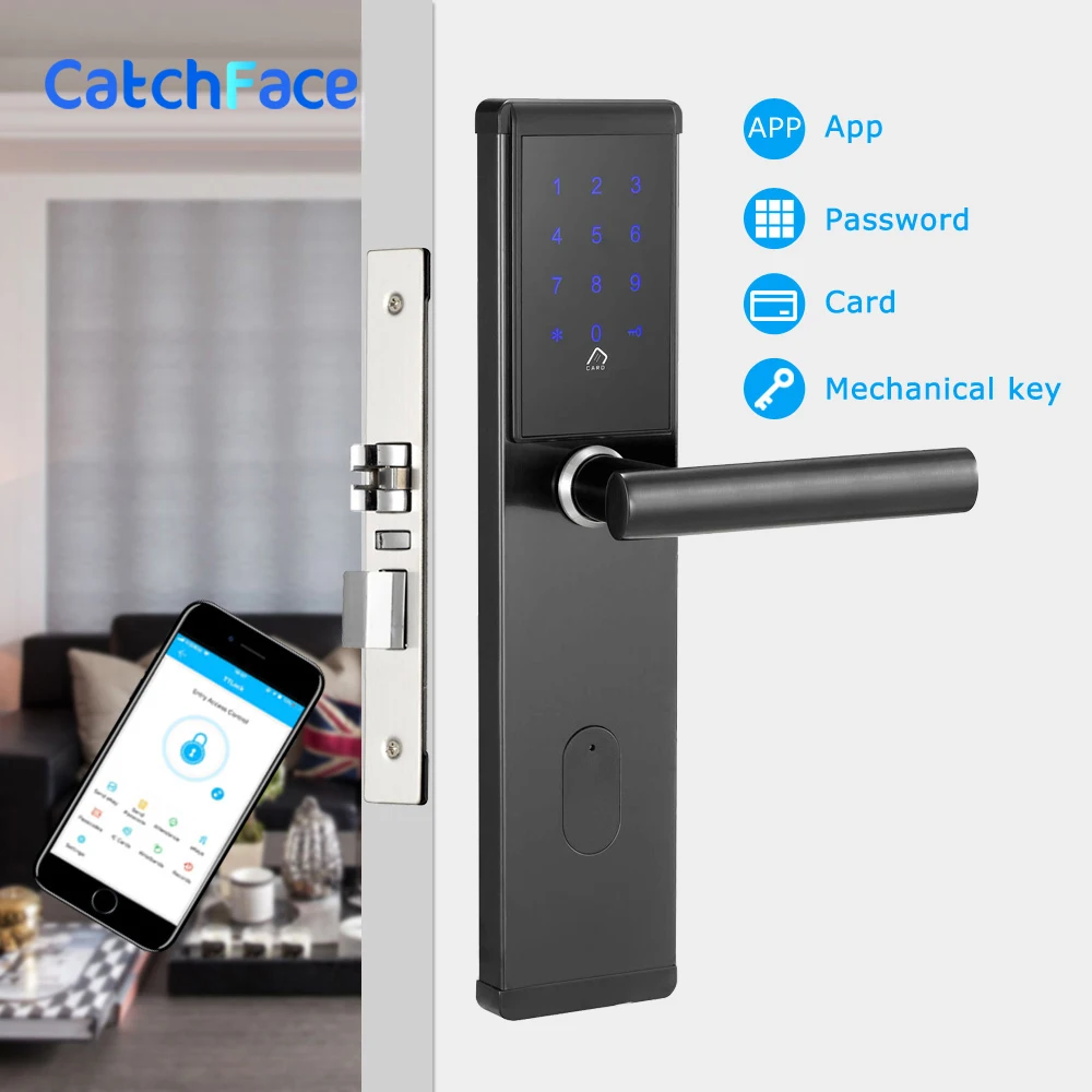 Catchface nueva cerradura de puerta inteligente, cerradura de puerta con aplicación Digital Bluetooth inteligente código de teclado cerradura de