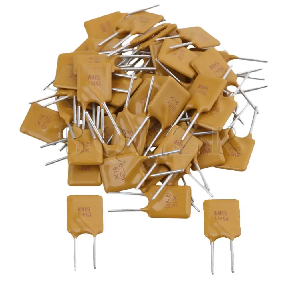 

BQLZR 50Pcs Polymeric Resin PolySwitch Resettable Fuse RUF500 Polyfuse 5A 16V