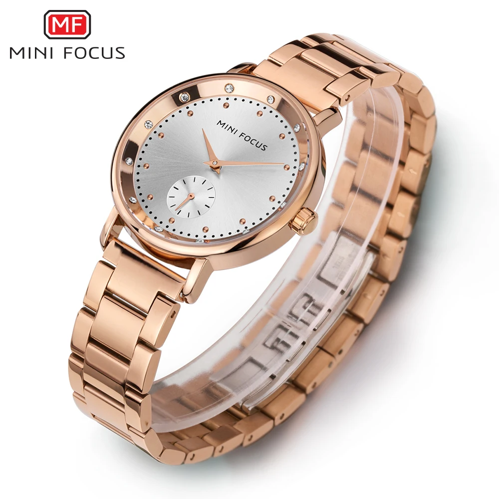 MINI FOCUS Rose Gold Watch Women Quartz Watches Ladies Top Brand Luxury Female Wrist Watchs Girl Clock Relogio Feminino