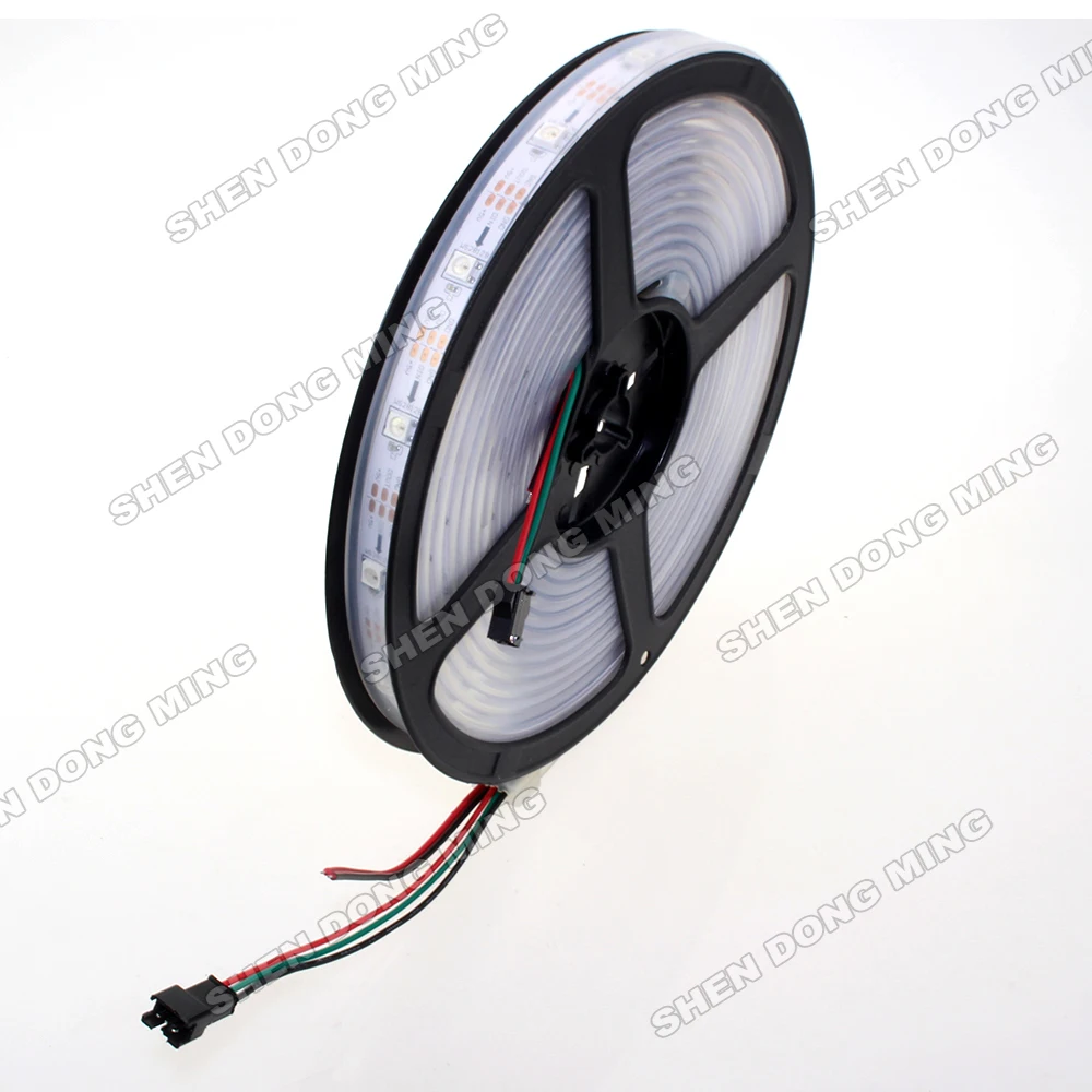 

2017 Factory price 20M/lot 4M/roll Waterproof IP67 DC5V LED Pixel strip 60leds/m 5050 RGB led strip WS2812 digital led light