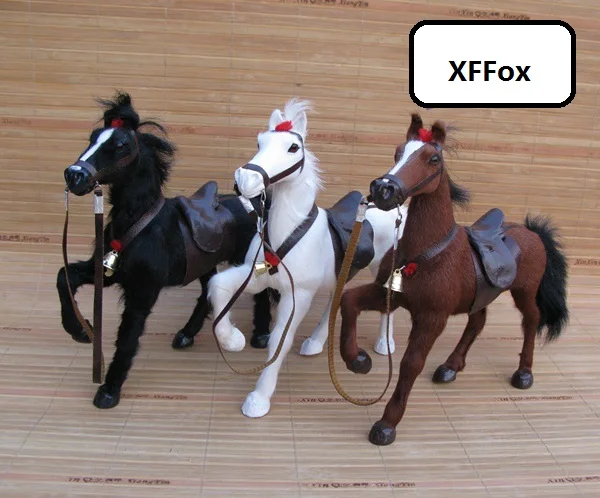 

3 pieces a set real life rise up leg horse models plastic&furs simulation horse with saddles gift about 24x23cm xf1852