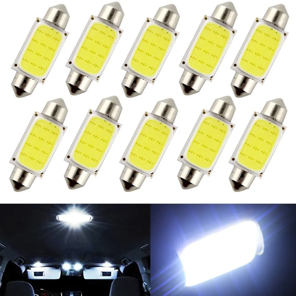 10pcs Festoon 31mm 36mm 39mm 41mm LED Bulbs C5W C10W Super Bright LED Canbus No Error Auto Interior Doom Lamp Car Reading Lights