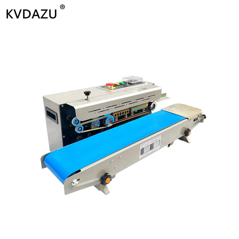 Automatic Continuous sealing machine plastic film Food bags packaging solid and liquid sealer printing  embossing date FR900E