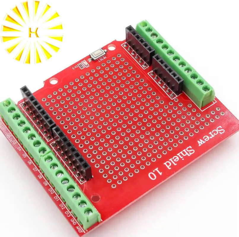 

Новая стандартная плата расширения прототипа с винтовым экраном для Arduino, кнопка сброса источника открытия D13 LED