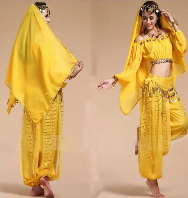 Bollywood Dance Costumes Indian Belly Dance Costumes Set For Women Chiffon Bollywood Orientale Belly Dance Costume Set For Woman