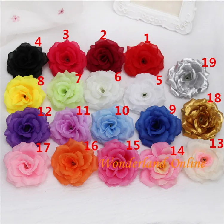 Artificial Silk Rose Flower Heads, Wedding Arch Wall Flower, Bouquet Decoration, DIY Accessories, 22Colors, 8cm, 300Pcs